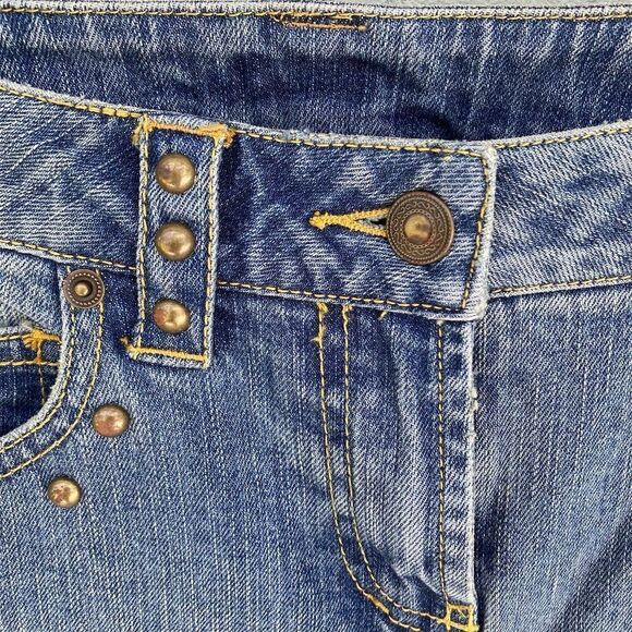 INC Women's Light Wash High-Rise Straight Jeans Size 6 Blue Studded - Picture 3 of 9